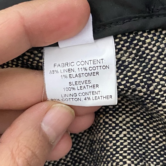 Derek lam crop jacket with leather sleeves - Picture 3 of 3